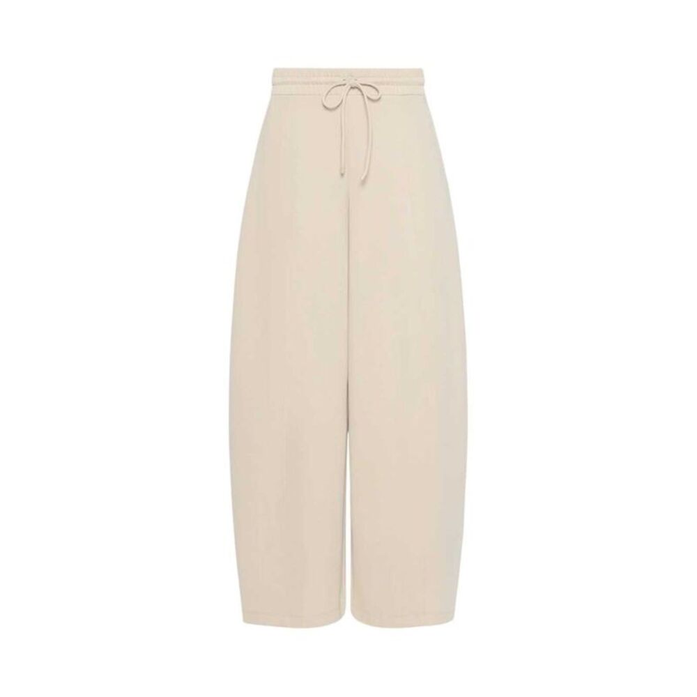 Max Mara Women Technical Cotton Jersey Barrel-Leg Trousers - Rock